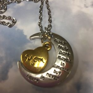 Mom Heart and Moon Necklace